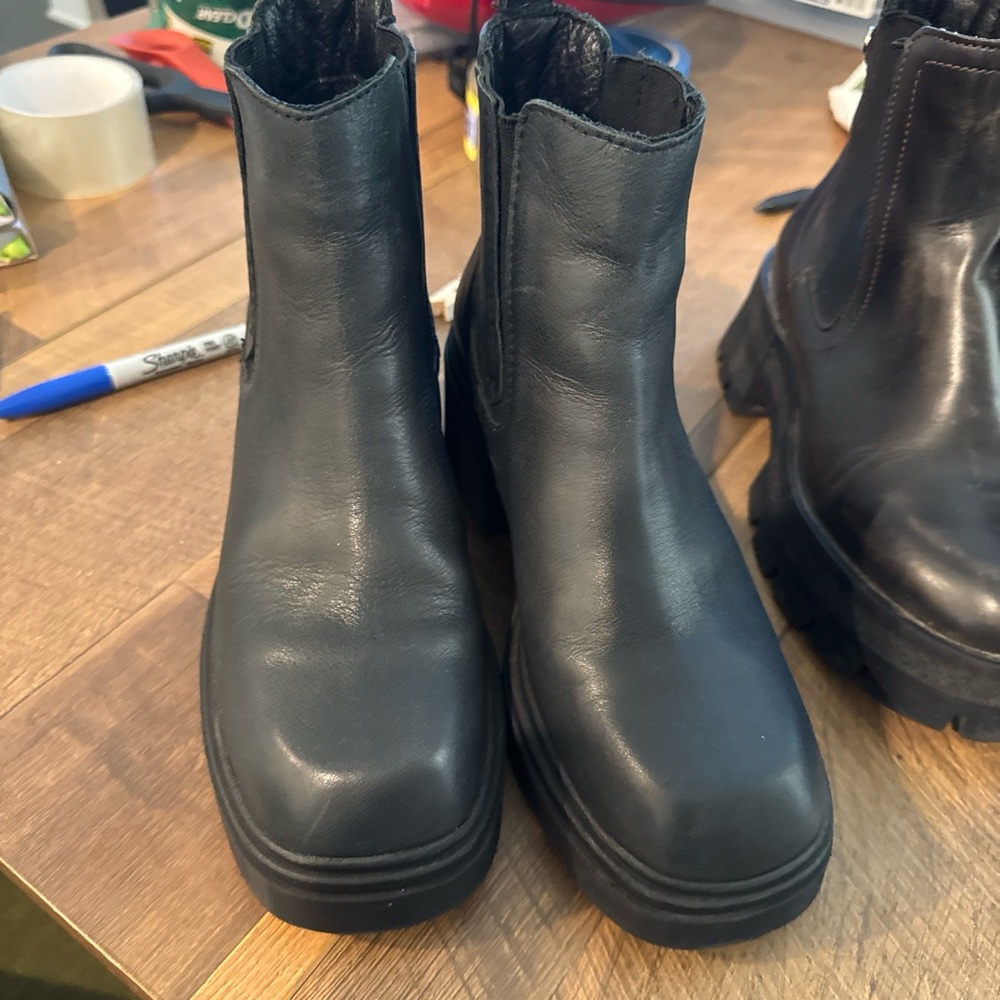 Genuine Black Leather Ankle Boots- made in Turkey